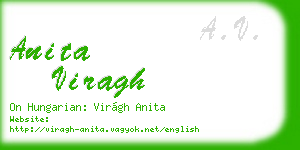 anita viragh business card